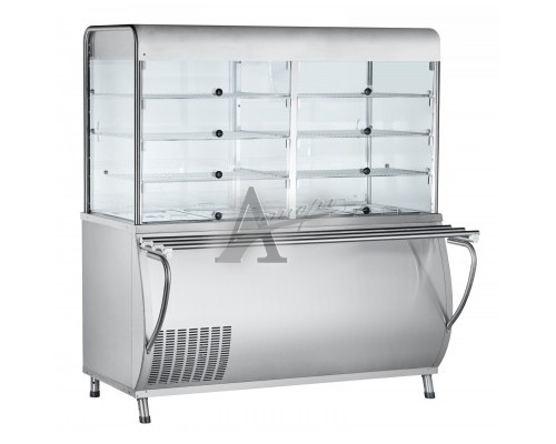 Фотография Прилавок-витрина холодильный Abat ПВВ(Н)-70М-С-НШ с гастроёмкостями 14 